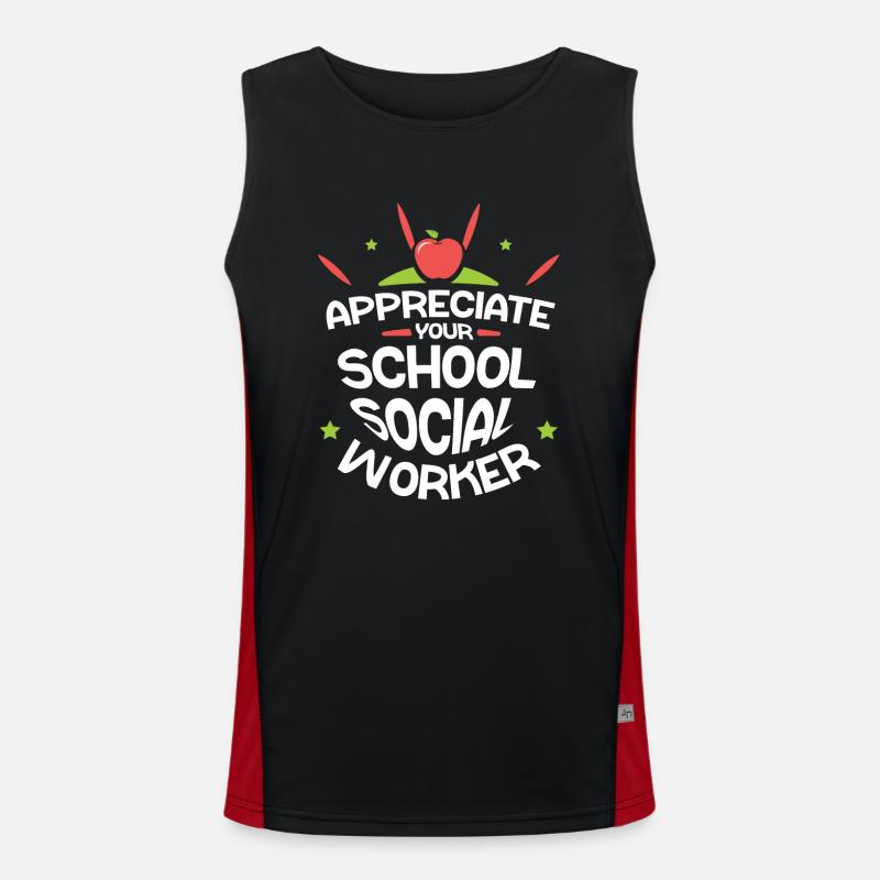Schätze Deinen Schulsozialarbeiter Beruf Schule Funktionelles Kontrast-Tank Top für Männer 