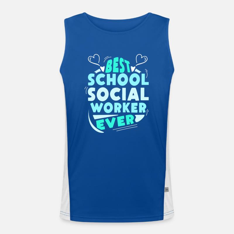Best School Social Worker Ever School Men's Functional Contrast Tank Top 