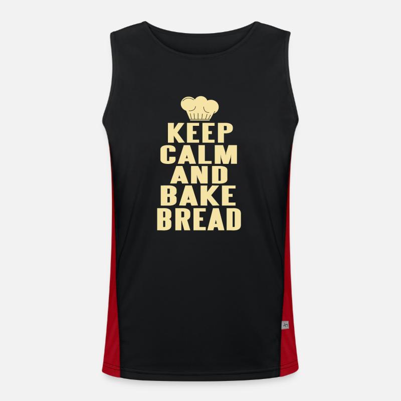 Keep calm and bake bread Funktionelles Kontrast-Tank Top für Männer 