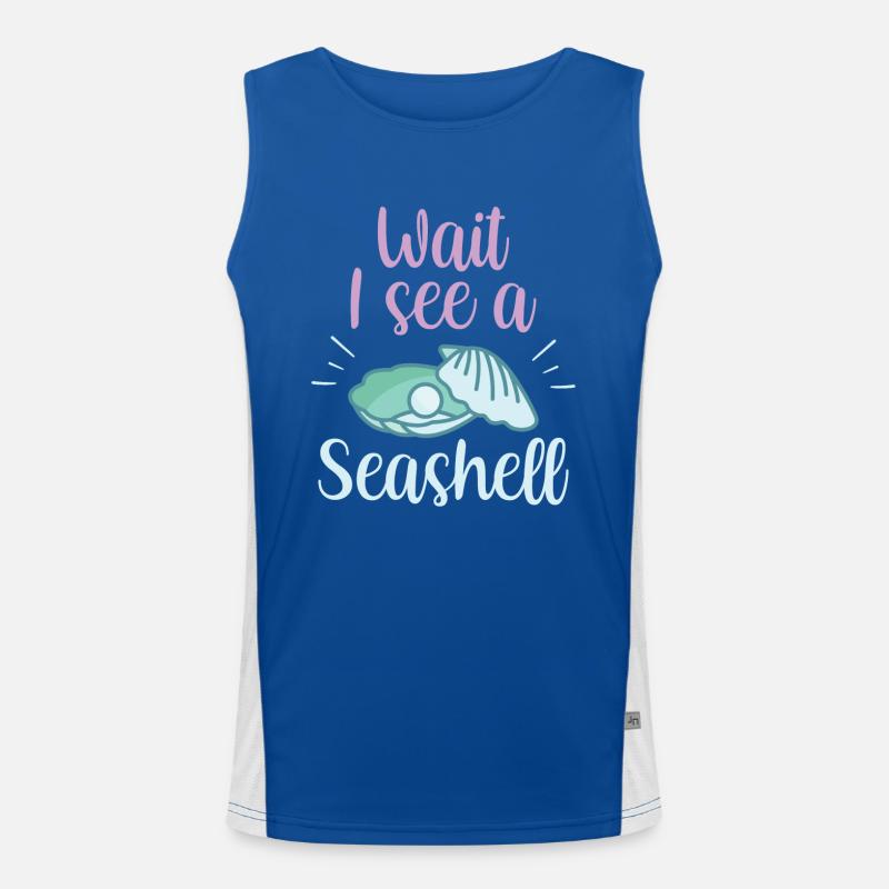 Wait, I see a shell collecting shells Men's Functional Contrast Tank Top 