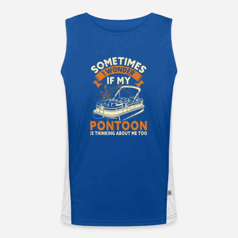 Pontonboot Kapitän Bootfahren See Pontoon Funktionelles Kontrast-Tank Top für Männer 