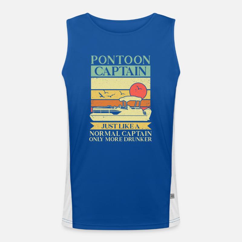 Pontonboot Kapitän Bootfahren See Pontoon Funktionelles Kontrast-Tank Top für Männer 