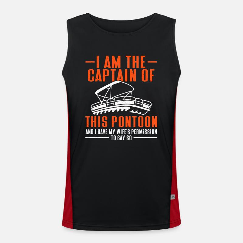 Pontonboot Kapitän Bootfahren See Pontoon Funktionelles Kontrast-Tank Top für Männer 