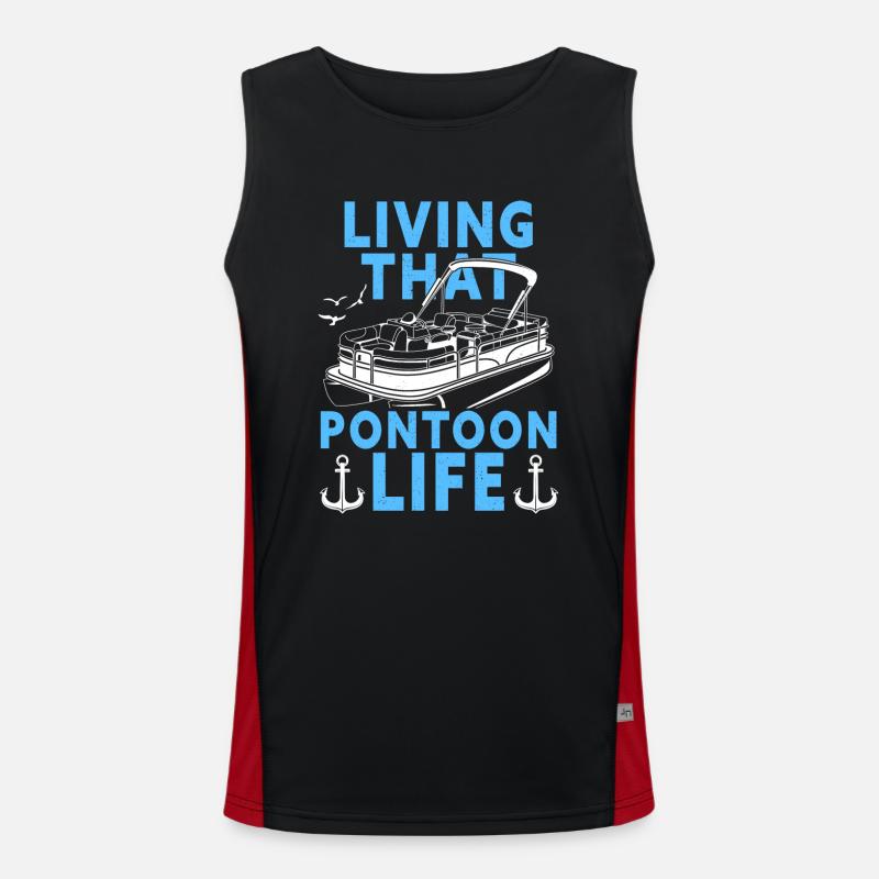 Pontonboot Kapitän Bootfahren See Pontoon Funktionelles Kontrast-Tank Top für Männer 