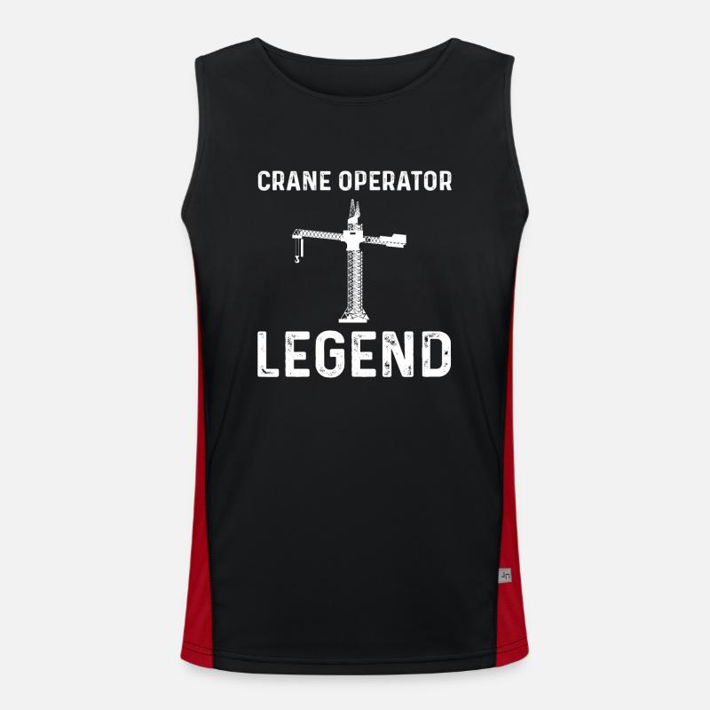 Crane Operator Legend - Men's Functional Contrast Tank Top  - black/red