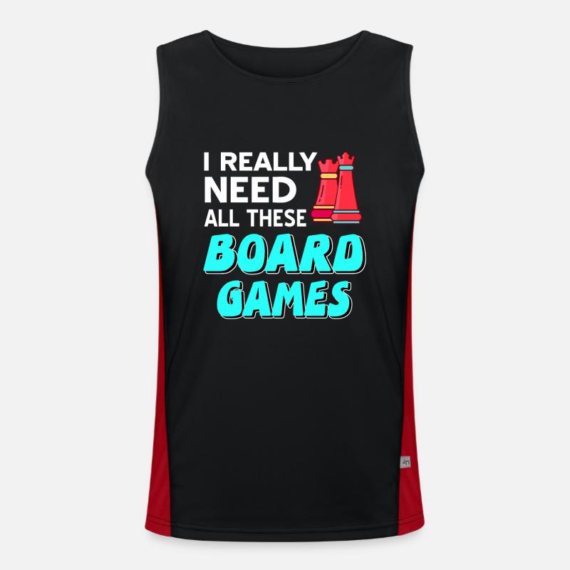 I really need all these board games Men's Functional Contrast Tank Top 