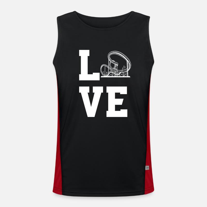 Liebe Achterbahnen Funktionelles Kontrast-Tank Top für Männer 
