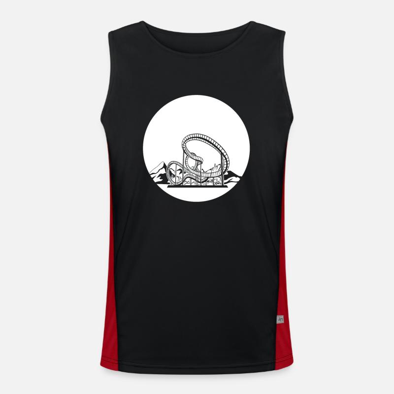 Achterbahn Mit Bergen Funktionelles Kontrast-Tank Top für Männer 