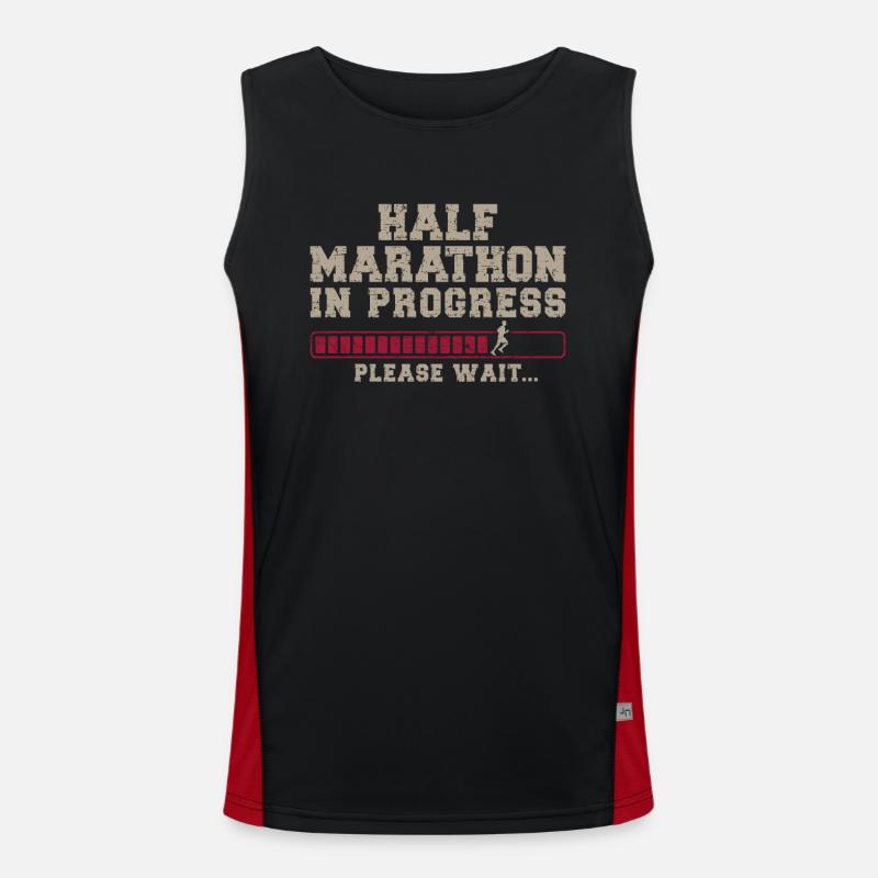 Running Runner Half Marathon - Men's Functional Contrast Tank Top  - black/red