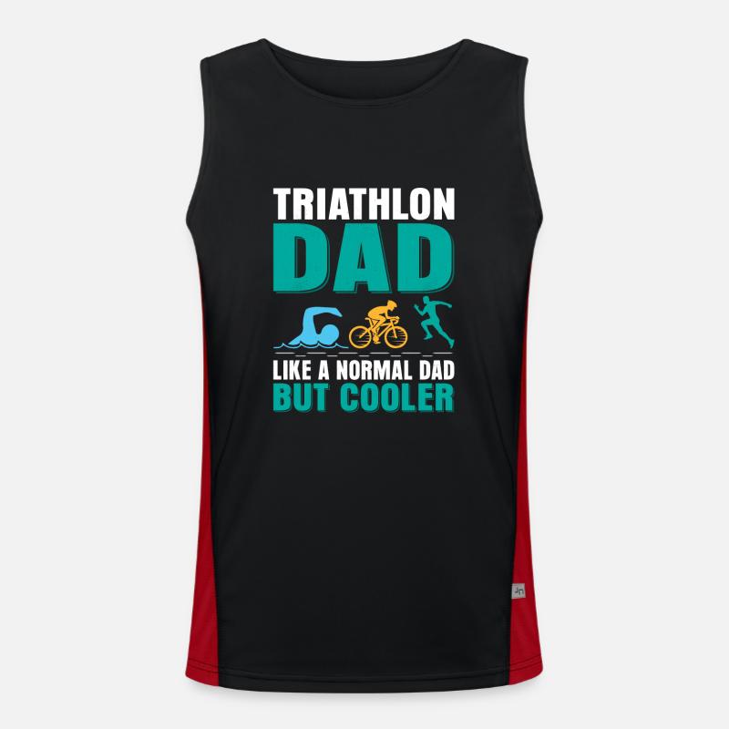 Triathlon Dad Like A Normal Dad But Cooler Tri Tr Funktionelles Kontrast-Tank Top für Männer 