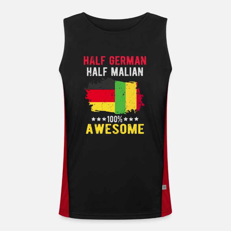 Halb Deutsch Halb Malier Funktionelles Kontrast-Tank Top für Männer 