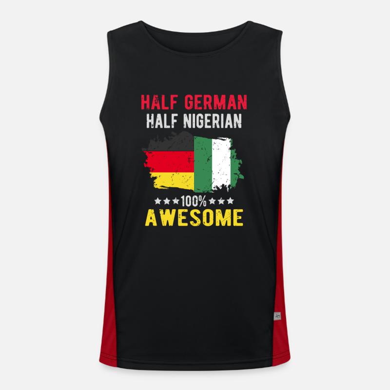 Half German half Nigerian - Men's Functional Contrast Tank Top  - black/red