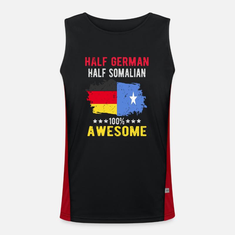 Half German half Somali - Men's Functional Contrast Tank Top  - black/red