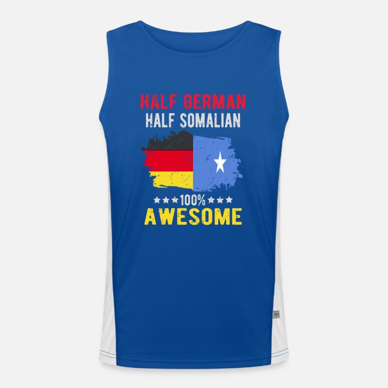 Halb Deutsch Halb Somalier Funktionelles Kontrast-Tank Top für Männer 