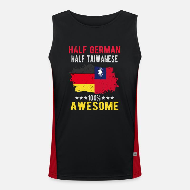 Half German half Taiwanese Men's Functional Contrast Tank Top 