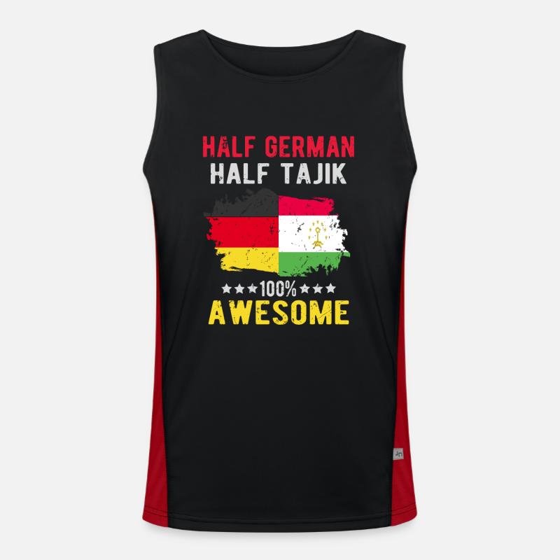 Half German half Tajiks - Men's Functional Contrast Tank Top  - black/red