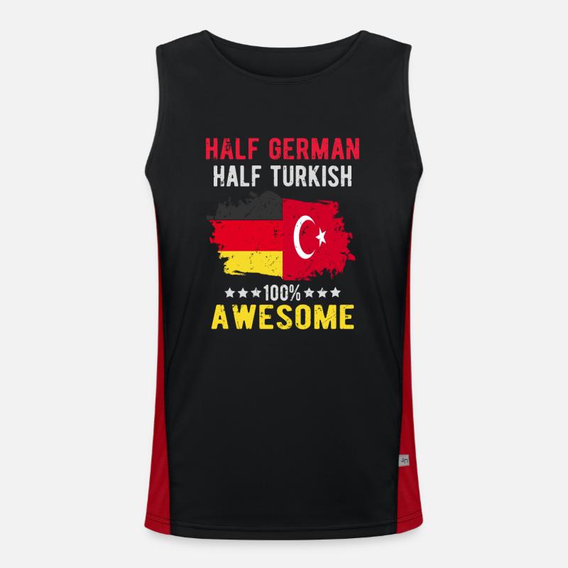 Half German half Turk - Men's Functional Contrast Tank Top  - black/red
