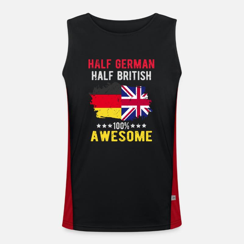 Halb Deutsch Halb Britisch Funktionelles Kontrast-Tank Top für Männer 
