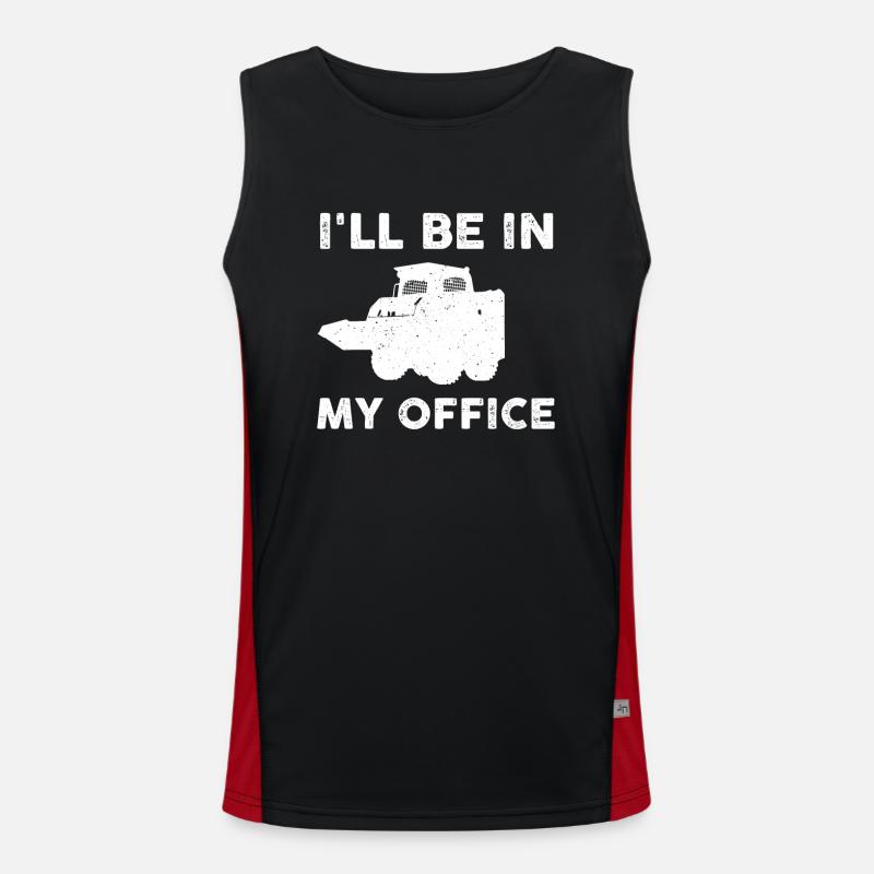 Skid Steer Loader Saying - Men's Functional Contrast Tank Top  - black/red