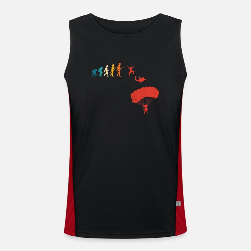 Skydiving Human Evolution Men's Functional Contrast Tank Top 
