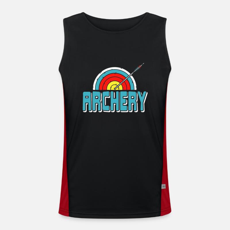 Archery with arrow and target Men's Functional Contrast Tank Top 