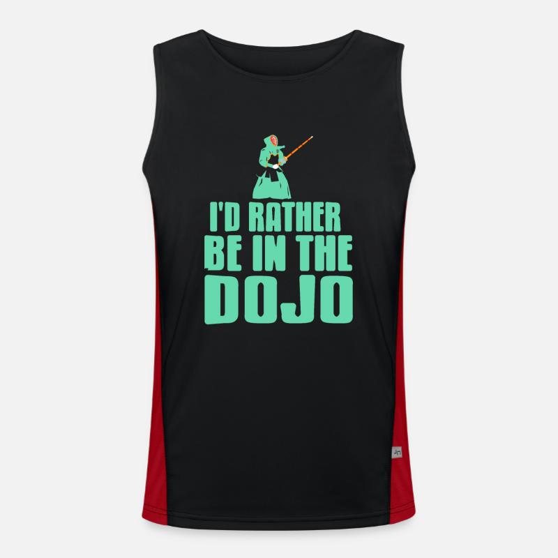 Id rather be in the Dojo Funktionelles Kontrast-Tank Top für Männer 