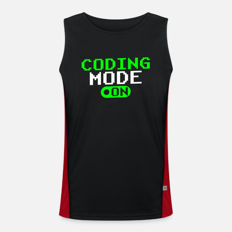 Programmiermodus Ein Coding Programmierer Coder Funktionelles Kontrast-Tank Top für Männer 