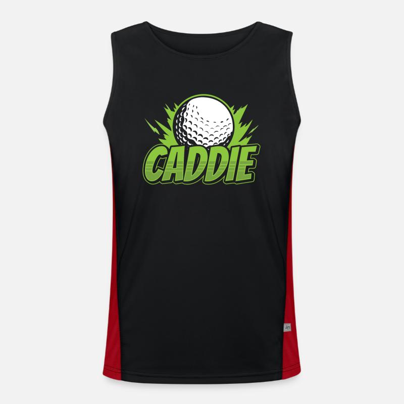 Caddie Golf Golfer Golfing Profession Men's Functional Contrast Tank Top 