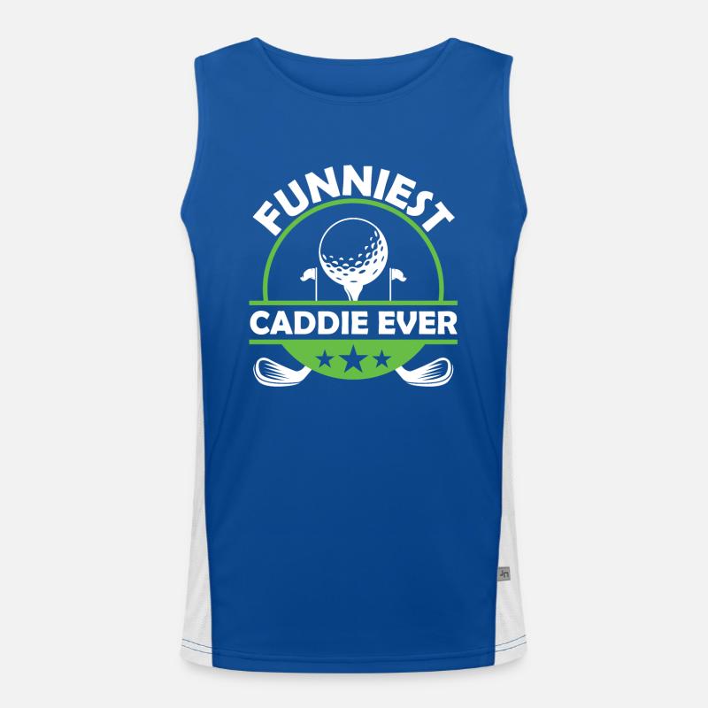 Le caddie le plus drôle de tous les temps Golf Golf Débardeur respirant contrasté Homme 