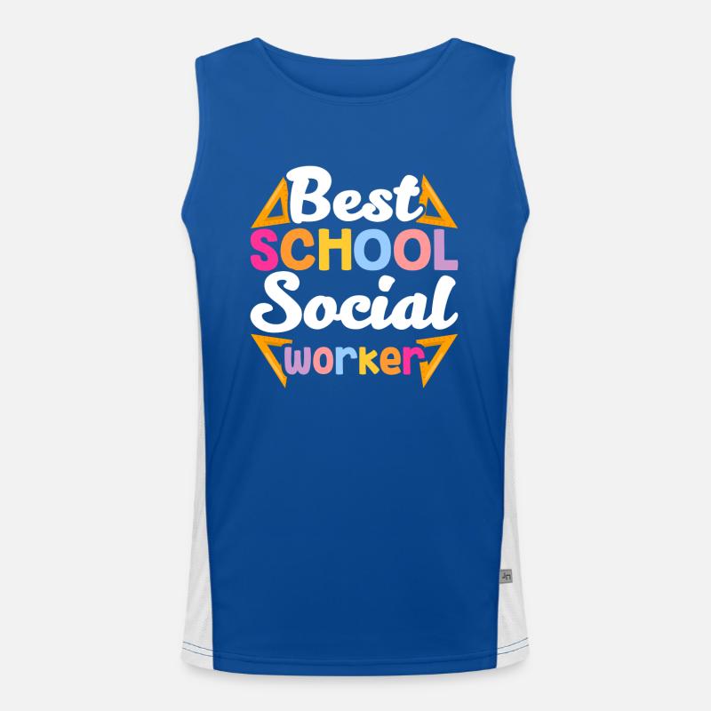Best School Social Worker Ever School Men's Functional Contrast Tank Top 