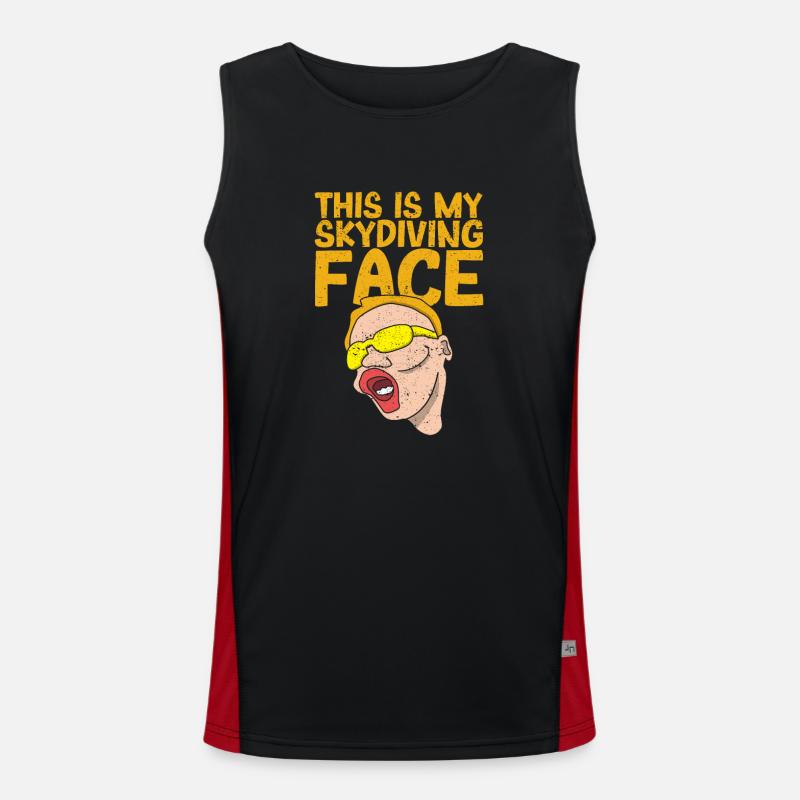 Funny Skydiver Base Jump Skydive This Men's Functional Contrast Tank Top 