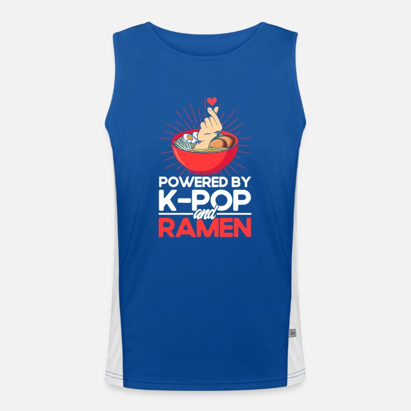 Powered By K-Pop and Ramen Men's Functional Contrast Tank Top 