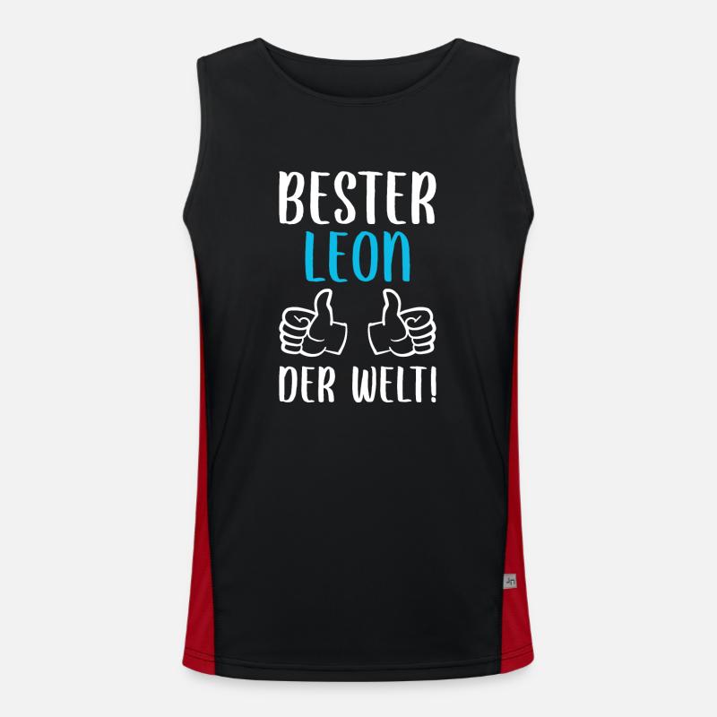 Leon First Name Name Birthday Men's Functional Contrast Tank Top 
