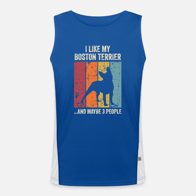 Boston Terrier Chiens cadeaux Débardeur respirant contrasté Homme 