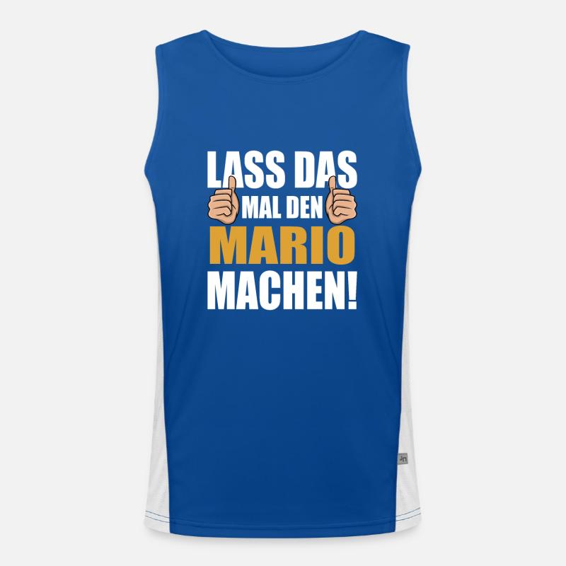 Lass das mal den Mario machen Funktionelles Kontrast-Tank Top für Männer 