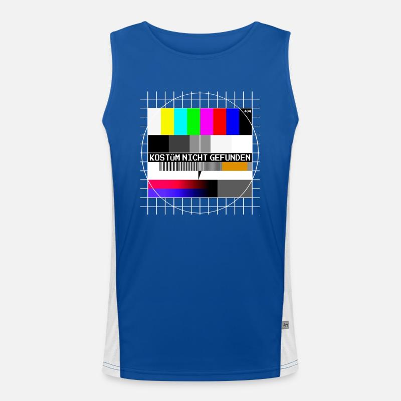 Testbild Error 404 Kostüm Nicht Gefunden Karneval Funktionelles Kontrast-Tank Top für Männer 