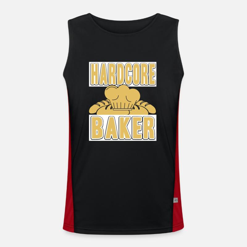 Hardcore Baker Funktionelles Kontrast-Tank Top für Männer 