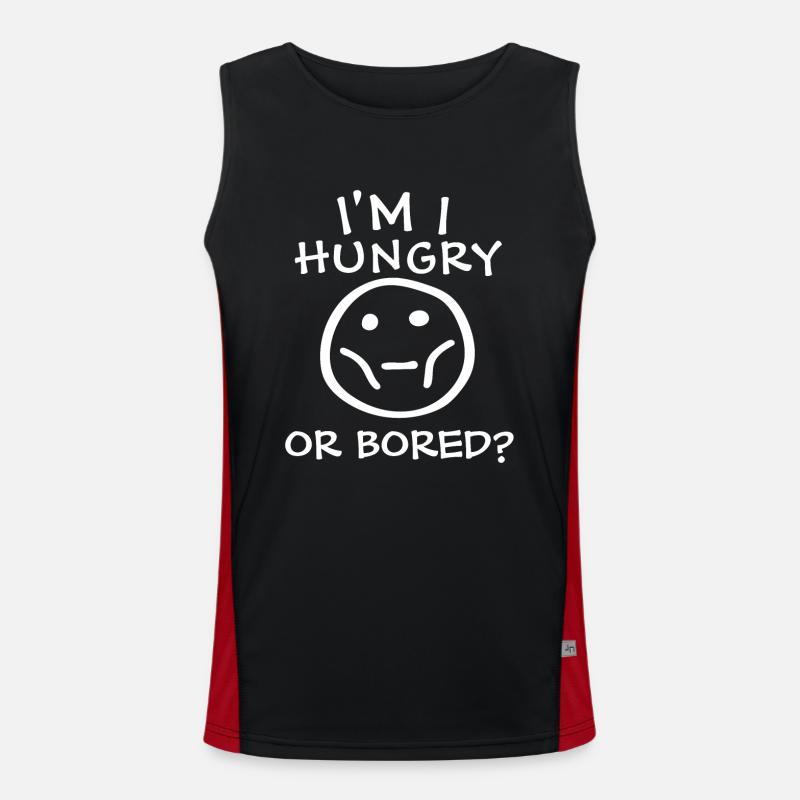 Bin ich hungrig oder gelangweilt Funktionelles Kontrast-Tank Top für Männer 