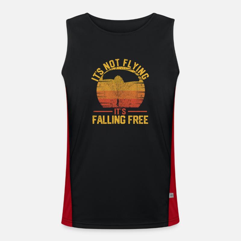 Do not fly, but fall freely Parachute prone Men's Functional Contrast Tank Top 