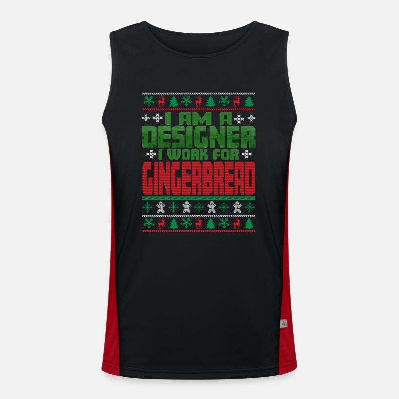 Designer Christmas Saying Men's Functional Contrast Tank Top 