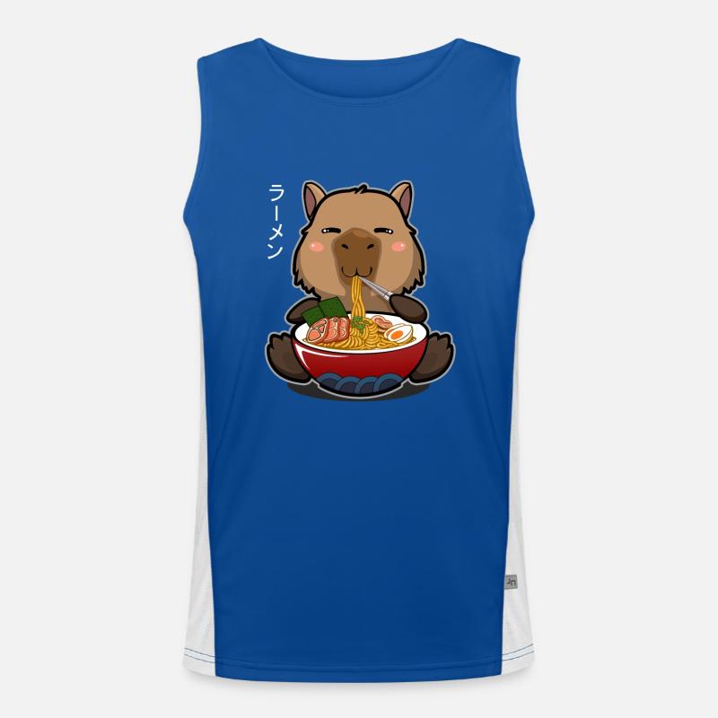 Kawaii Capybara mangeant des ramen d’un jeu de mots Ramen Bowl Débardeur respirant contrasté Homme 