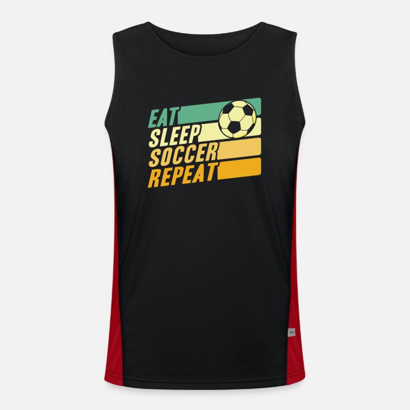 Eat Sleep Soccer Repeat Men's Functional Contrast Tank Top 