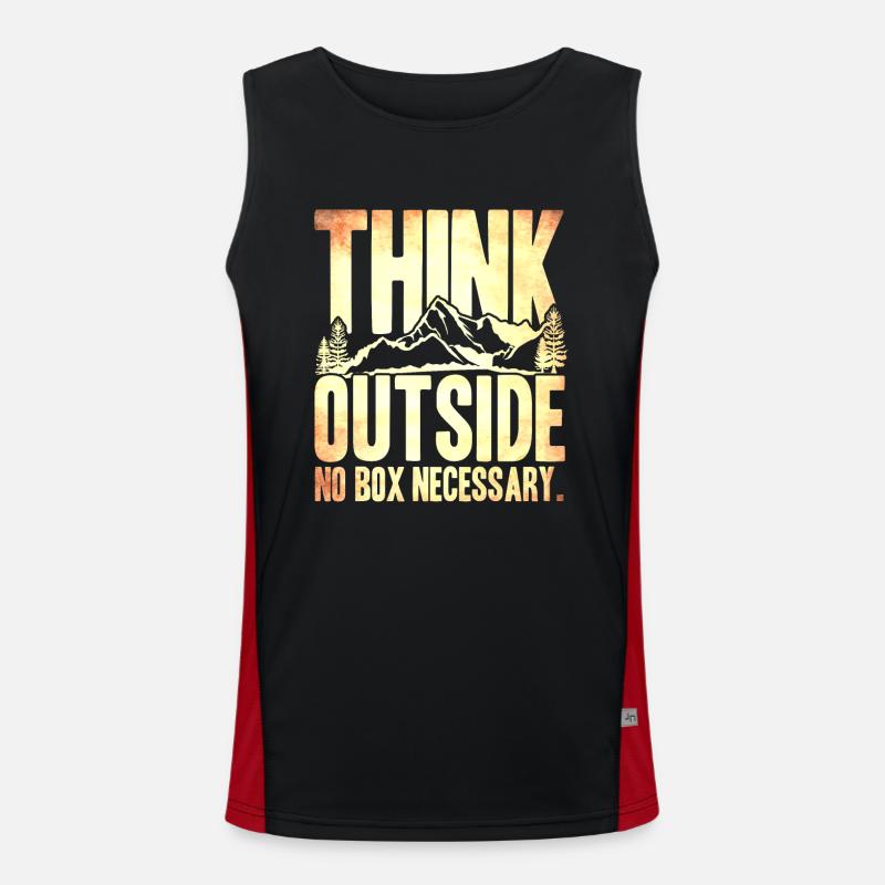 Think Outside No Necessary Funktionelles Kontrast-Tank Top für Männer 