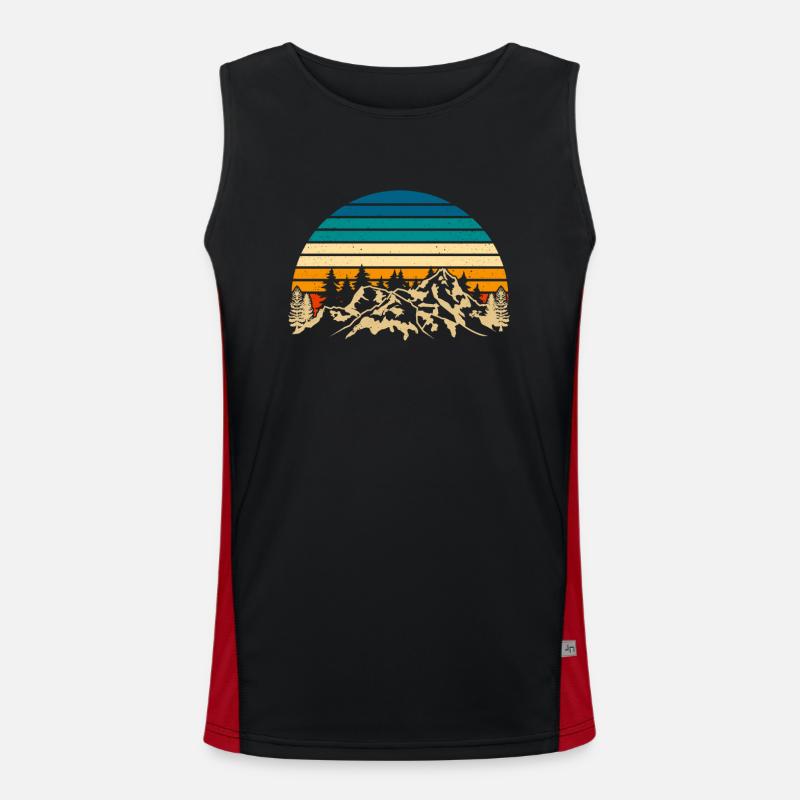 Wildlife Trees Outdoors Nature Retro Forest Funktionelles Kontrast-Tank Top für Männer 