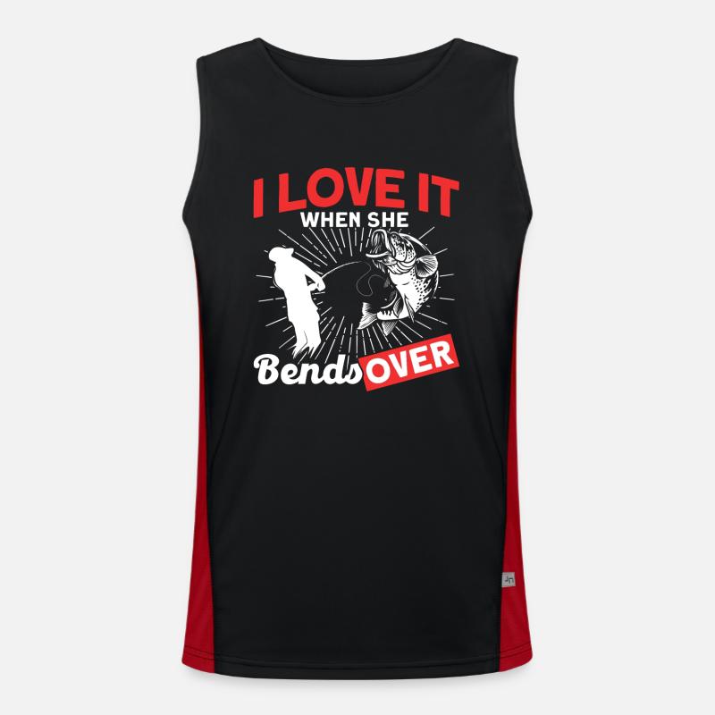 I Love It When She bends Over Men's Functional Contrast Tank Top 