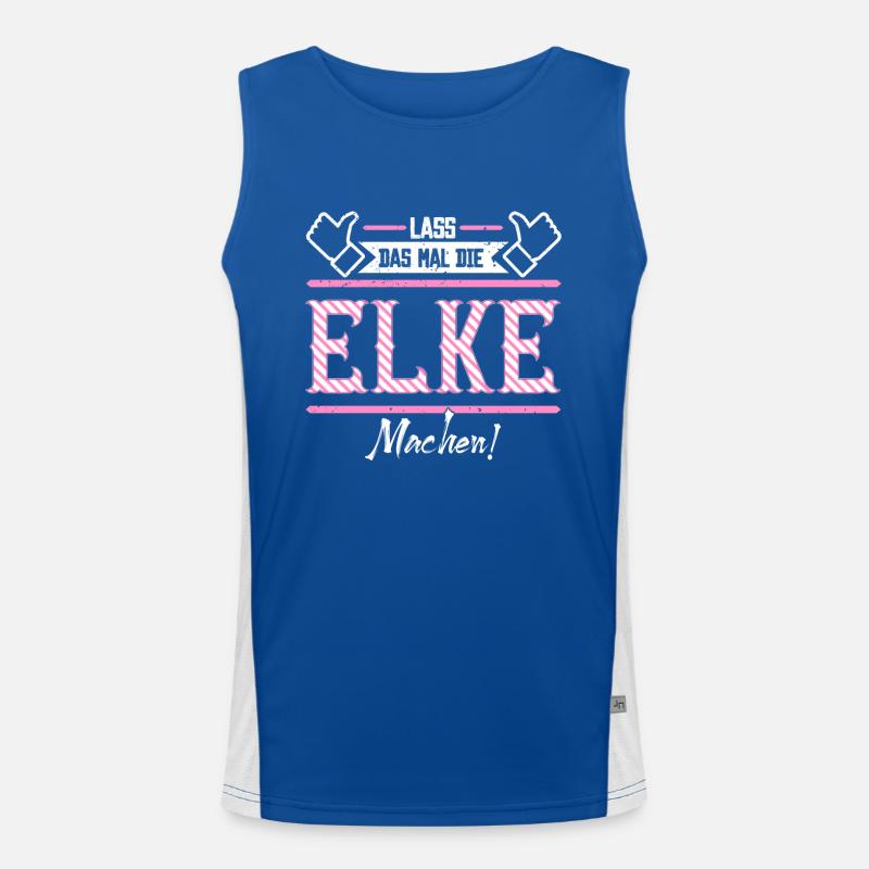 Elke Geschenkidee Geschenk Geburtstag Funktionelles Kontrast-Tank Top für Männer 