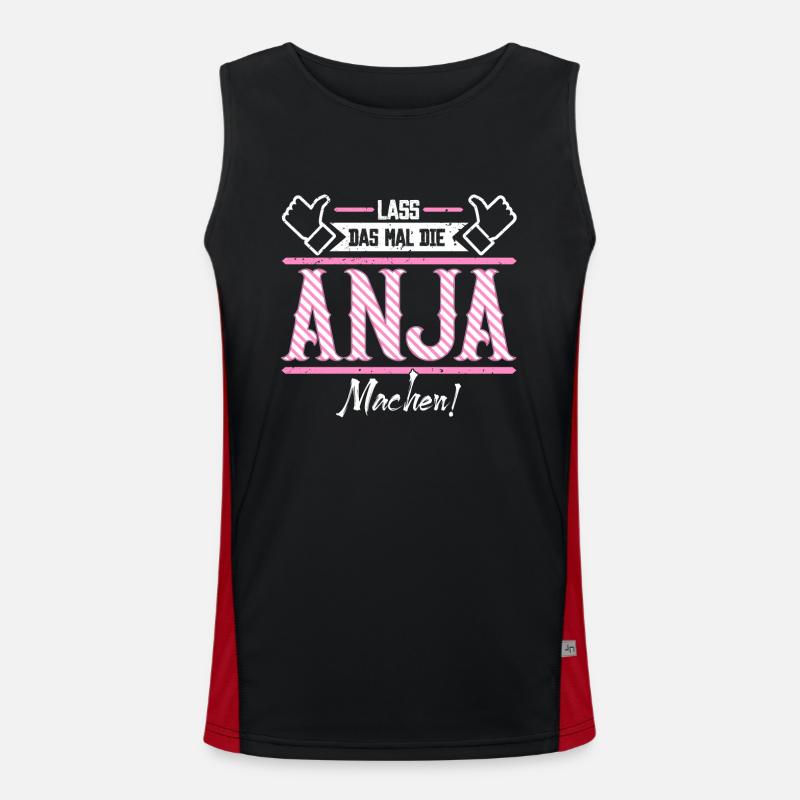 Anja Geschenkidee Geschenk Geburtstag Funktionelles Kontrast-Tank Top für Männer 