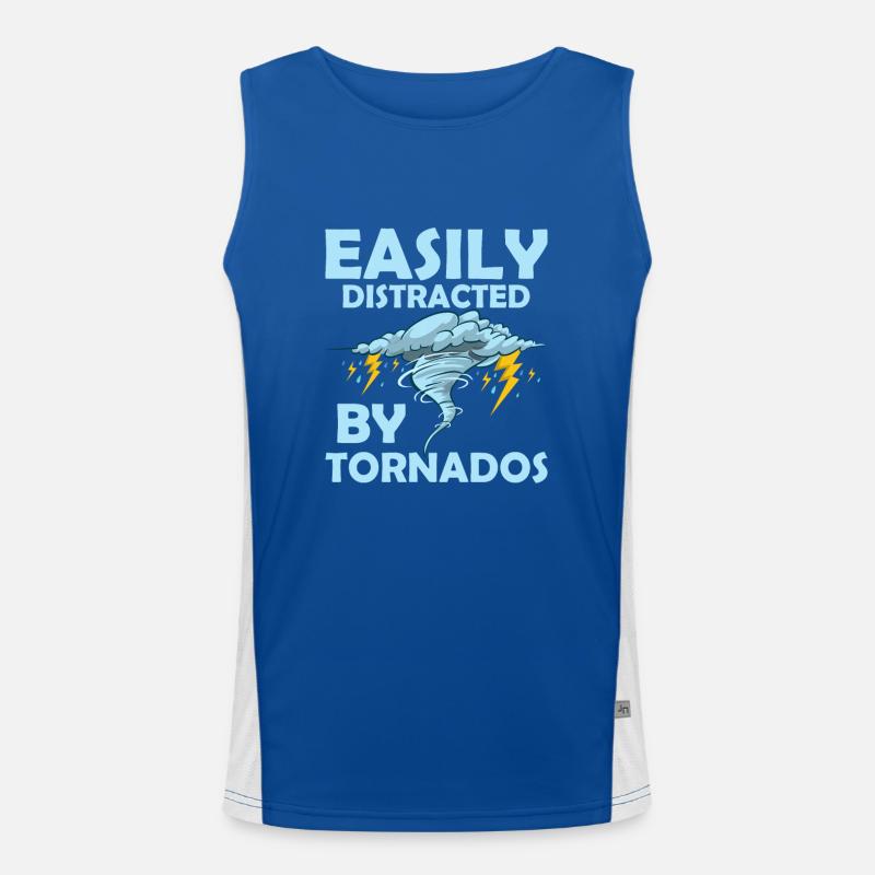 Easily Distracted By Tornados Meteorologist Storm Funktionelles Kontrast-Tank Top für Männer 