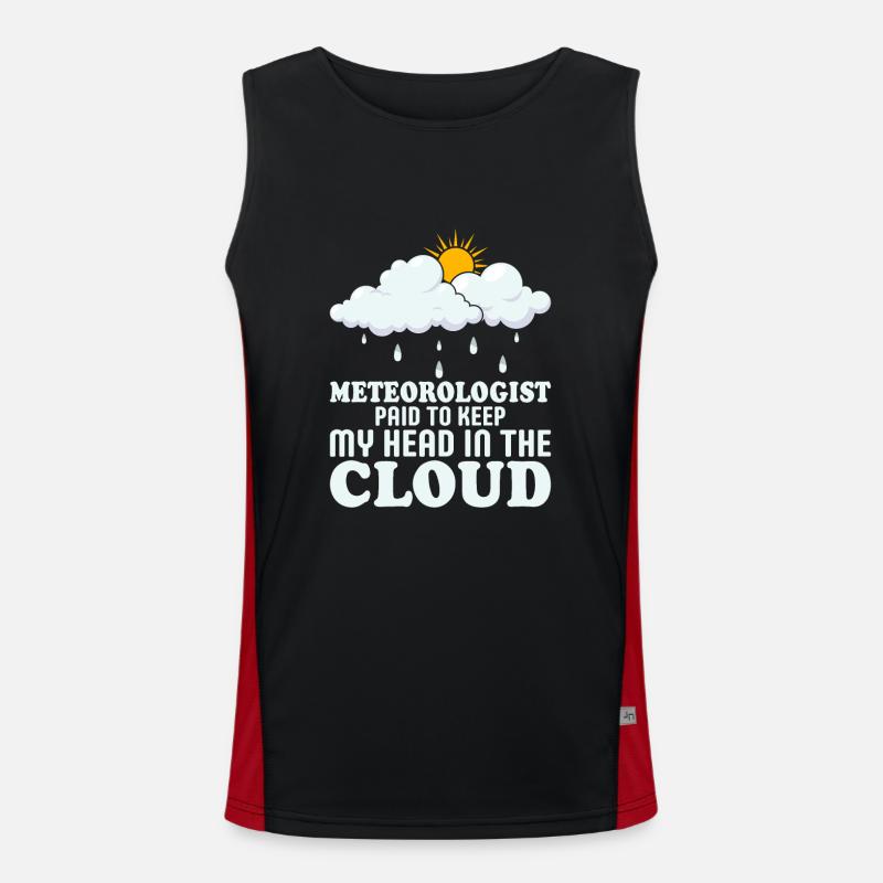 Meteorologist Paid To Keep My Head In The Cloud St Men's Functional Contrast Tank Top 