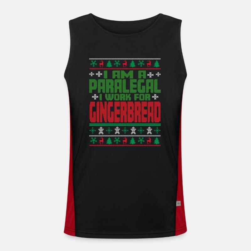 Rechtsanwaltsfachangestellte Weihnachten Spruch Funktionelles Kontrast-Tank Top für Männer 